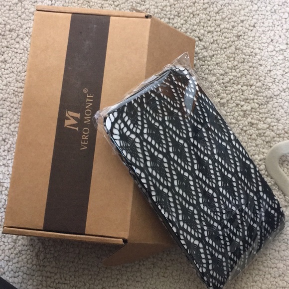 Vero Monte Black Lace Diamond Pattern Tights - Picture 1 of 2